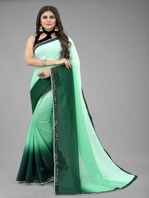 women ombre printed bordered saree with blouse - 22041574 -  Standard Image - 0