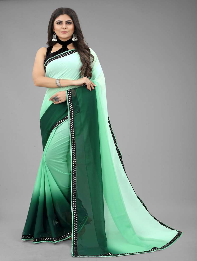 women ombre printed bordered saree with blouse - 22041574 -  Zoom Image - 0