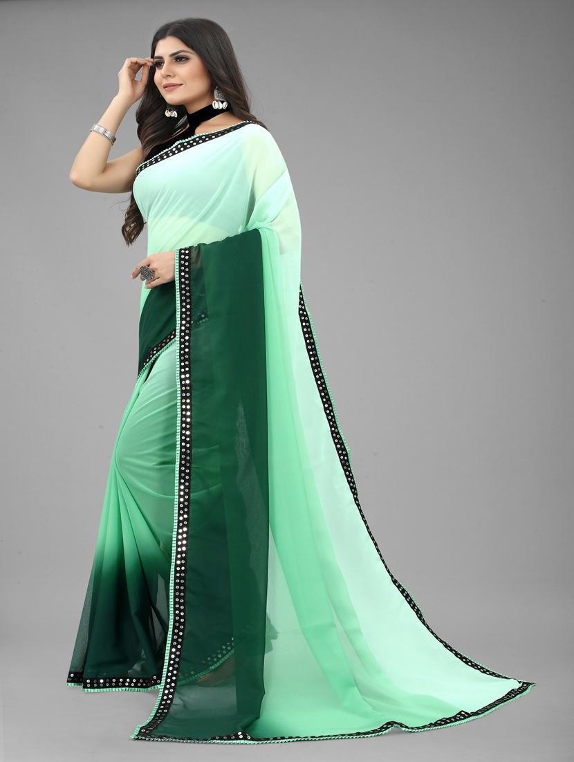 women ombre printed bordered saree with blouse - 22041574 - Standard Image - 2