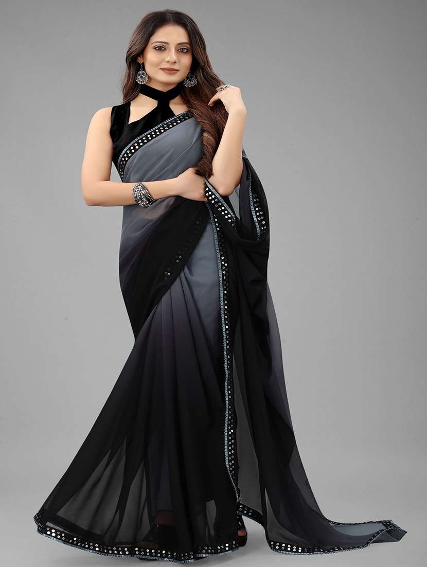 women ombre printed bordered saree with blouse - 22041575 - Standard Image - 2