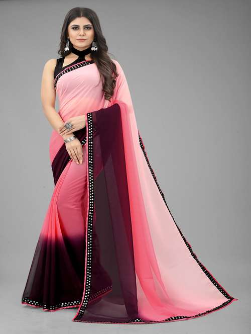 women ombre printed bordered saree with blouse - 22041577 -  Standard Image - 0