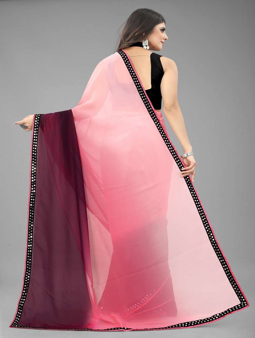 women ombre printed bordered saree with blouse - 22041577 - Standard Image - 2