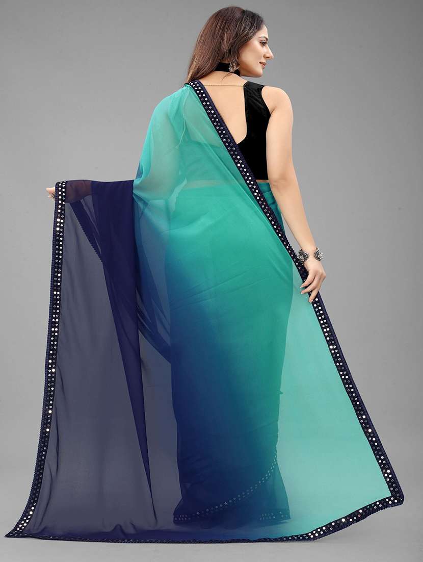 women ombre printed bordered saree with blouse - 22041579 - Standard Image - 2