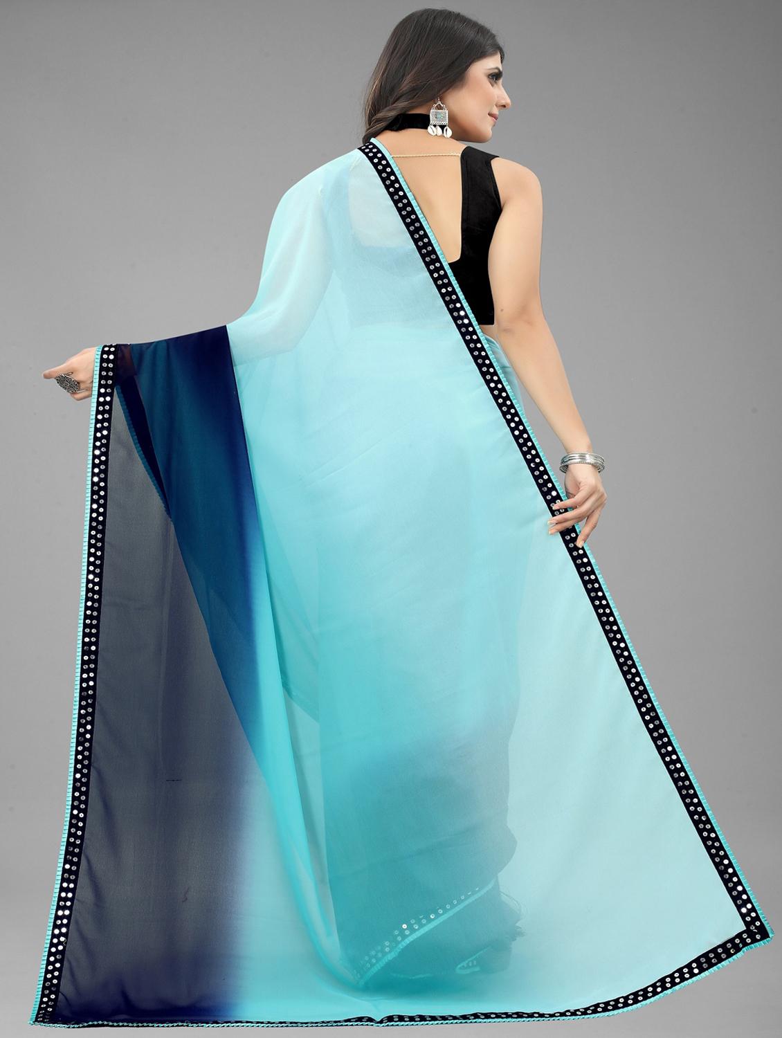 women ombre printed bordered saree with blouse - 22041581 - Standard Image - 2