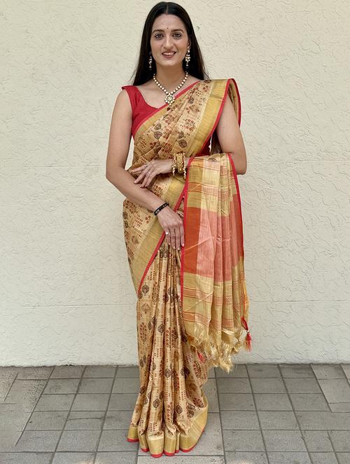 women printed casual wear saree with blouse - 22041627 - Standard Image - 0