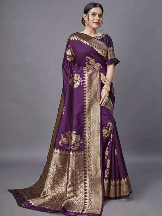 women self design banarasi saree with blouse - 22041666 -  Standard Image - 2