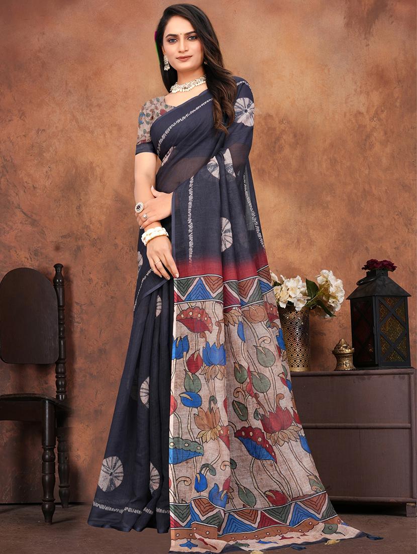 women printed casual wear saree with blouse - 22041715 - Standard Image - 2