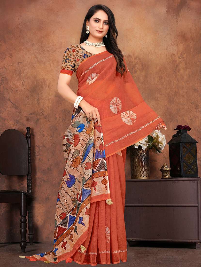 women printed casual wear saree with blouse - 22041718 -  Standard Image - 2