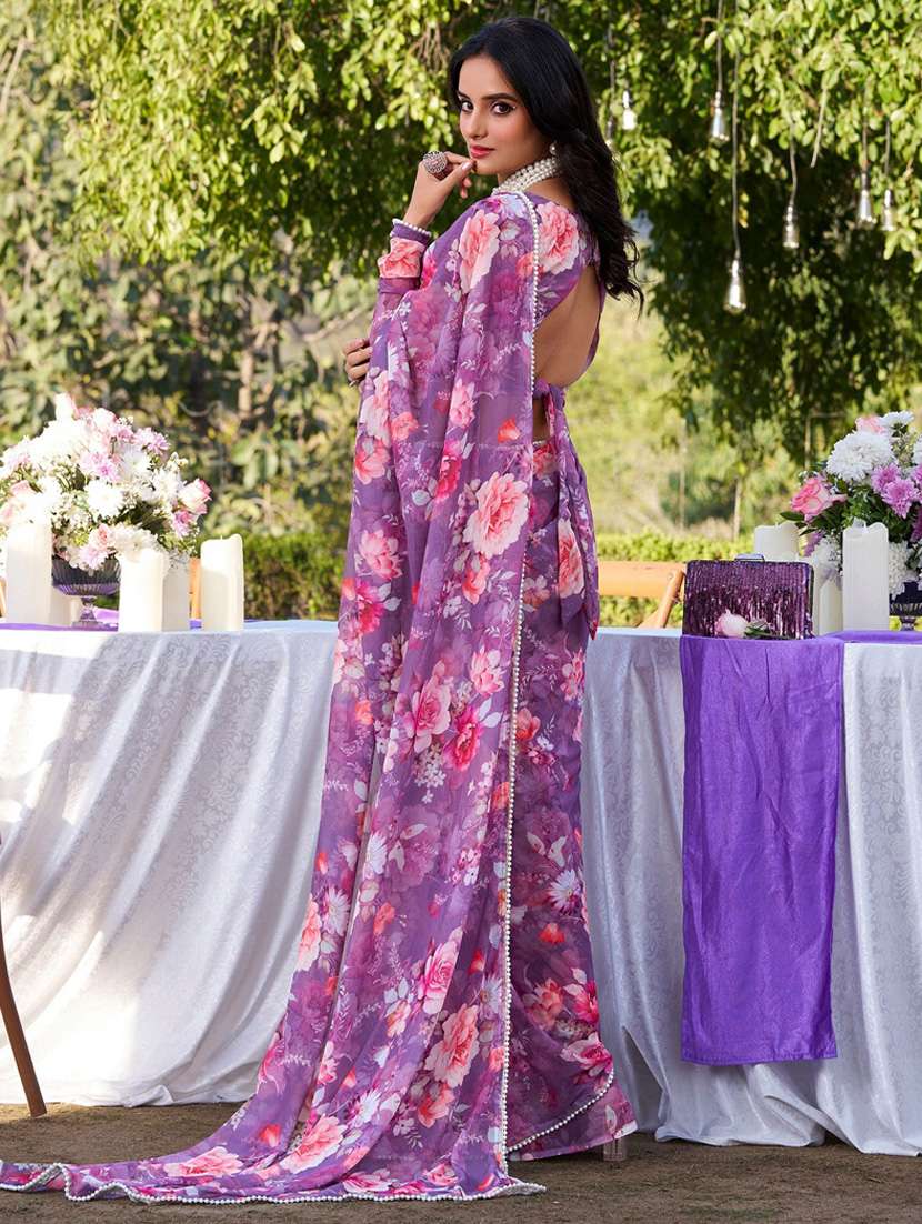 women printed casual wear saree with blouse - 22041741 - Standard Image - 2