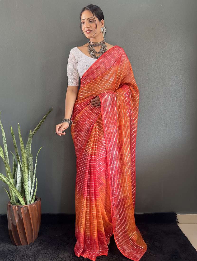 women printed casual wear saree with blouse - 22041792 -  Zoom Image - 0