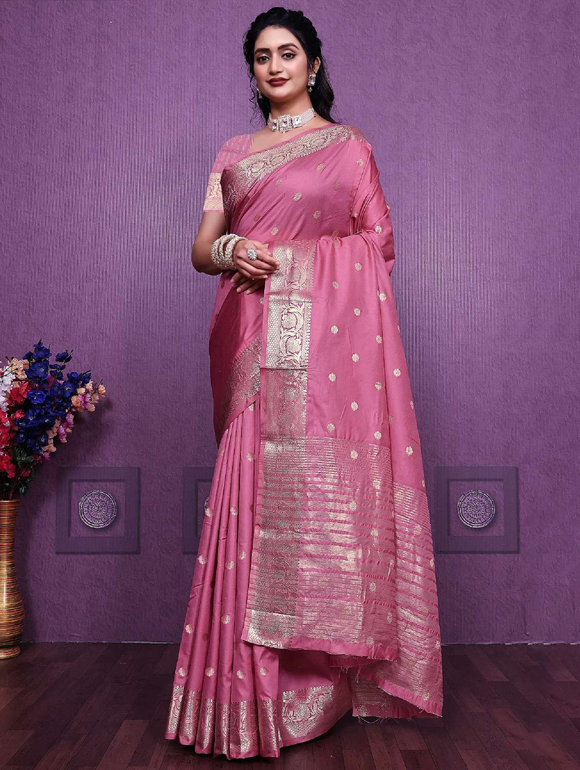 women self design banarasi saree with blouse - 22041826 -  Zoom Image - 0