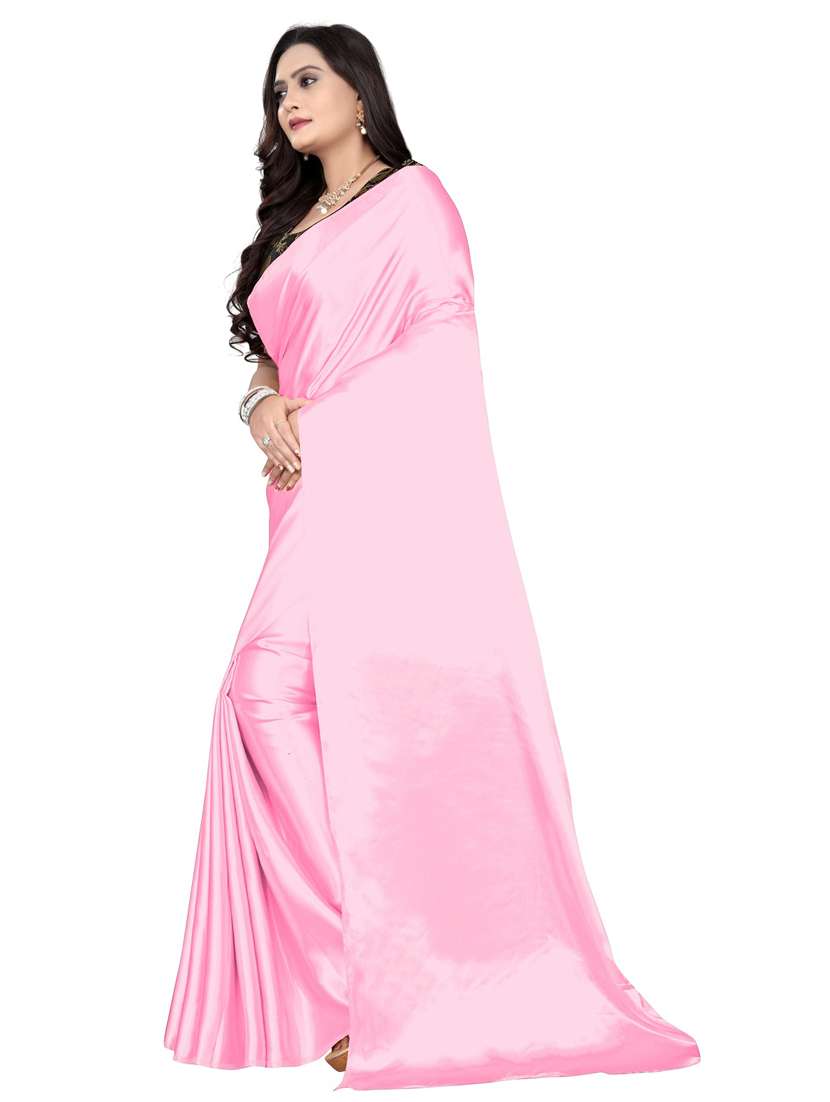 women solid plain saree with blouse - 22041841 - Standard Image - 2