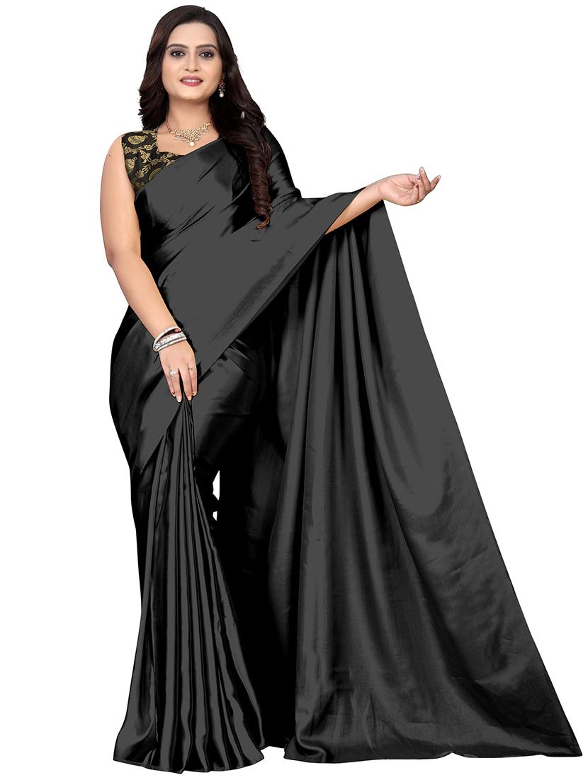 women solid plain saree with blouse - 22041842 -  Zoom Image - 0
