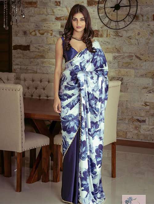 women floral printed half & half saree with blouse - 22041901 - Standard Image - 0