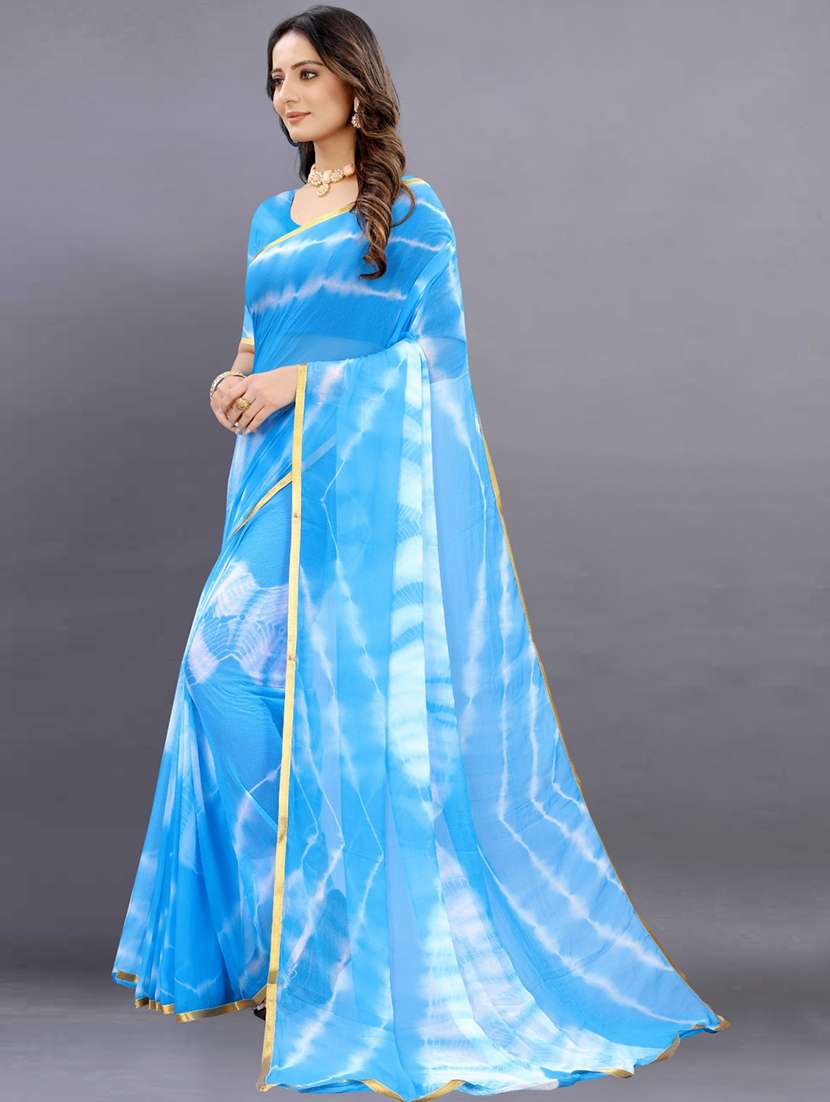 women tie & dye printed saree with blouse - 22041925 - Standard Image - 2