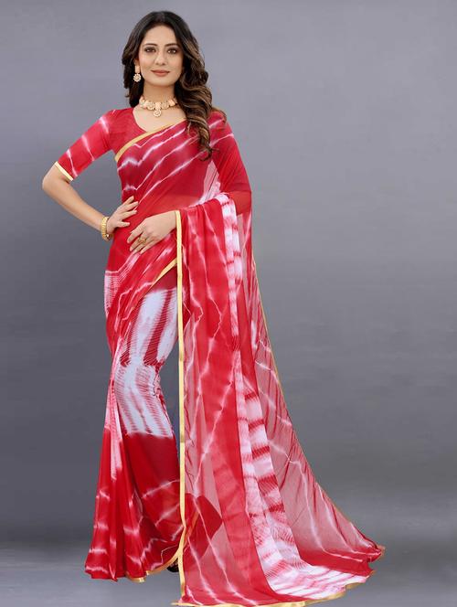 women tie & dye printed saree with blouse - 22041926 - Standard Image - 0