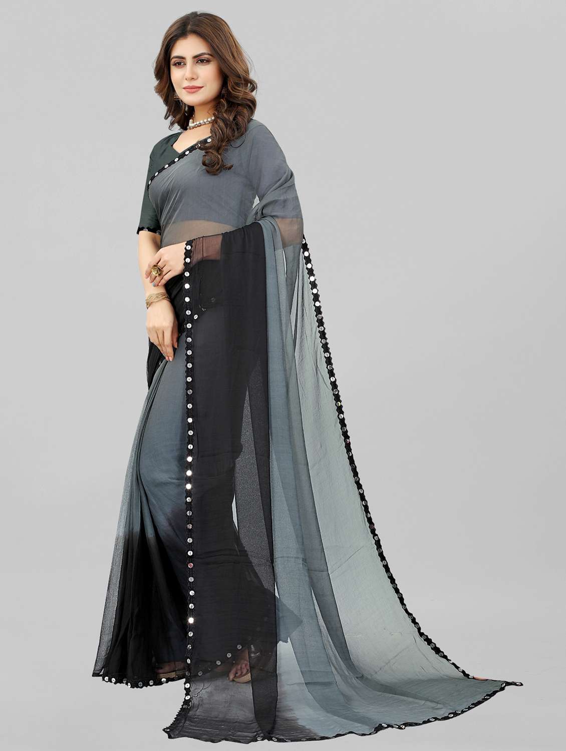 women ombre printed saree with blouse - 22041928 - Standard Image - 2