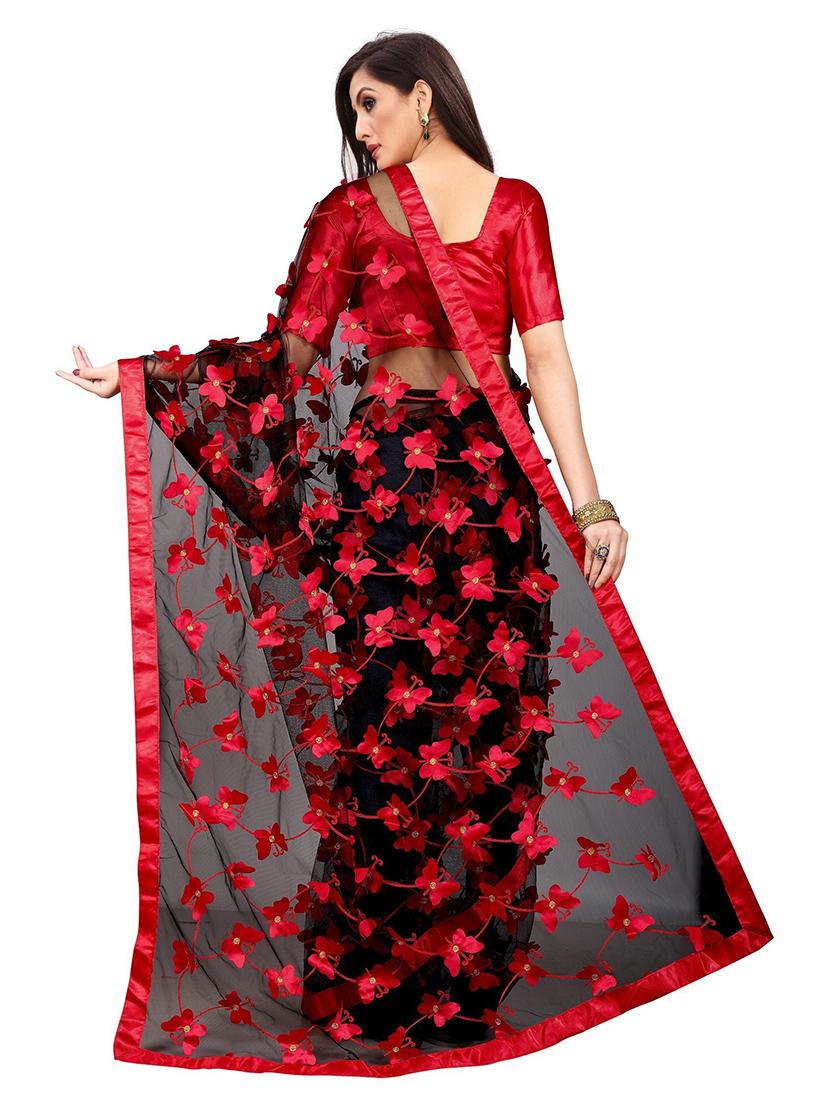women solid with work embellished saree with blouse - 22041967 - Standard Image - 2