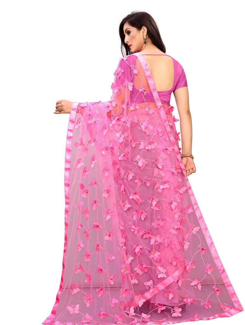 women solid with work embellished saree with blouse - 22041971 - Standard Image - 2
