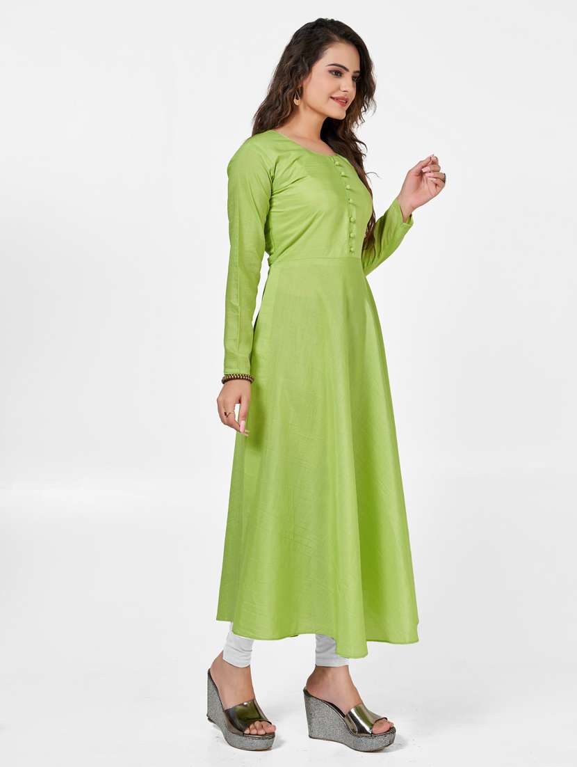 multi colored silk straight kurti - 22041988 - Standard Image - 2