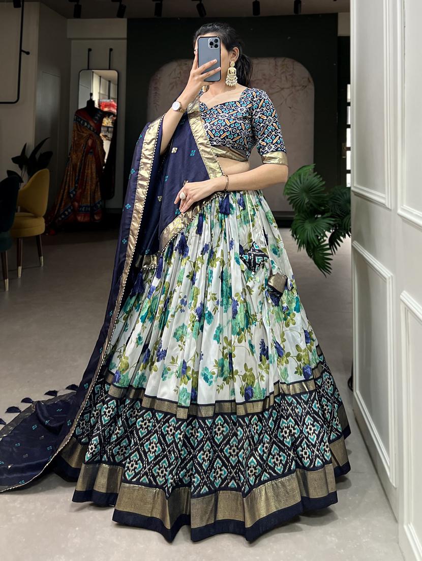 women printed flared lehenga choli with duppata set - 22042006 - Standard Image - 2