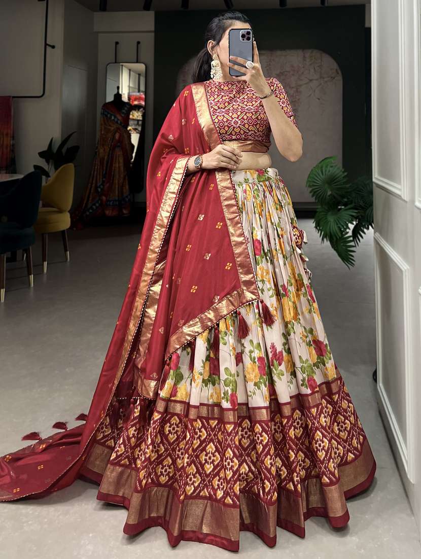 women printed flared lehenga choli with duppata set - 22042008 - Zoom Image - 0