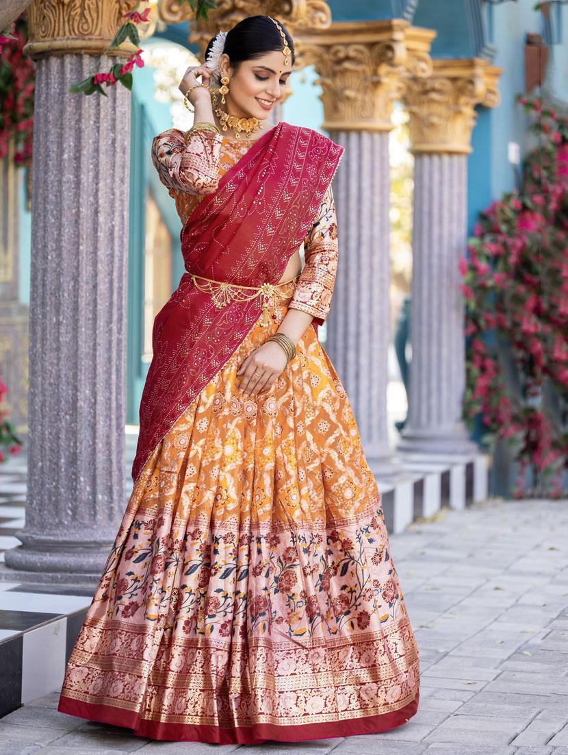 women printed flared lehenga choli with duppata set - 22042018 - Standard Image - 2