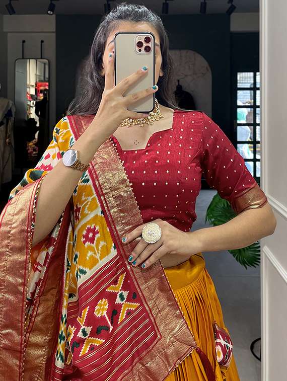 women printed flared lehenga choli with duppata set - 22042043 -  Standard Image - 2