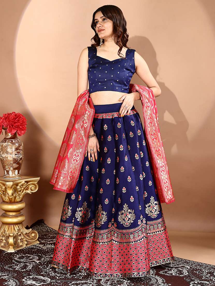 women self design flared unstitched lehenga - 22042080 -  Standard Image - 2