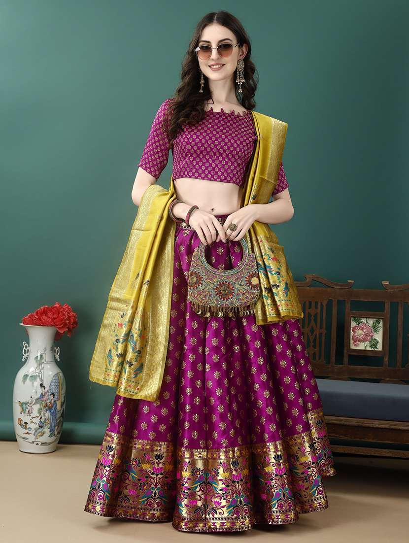 women selgf designed flared lehenga choli with duppata set - 22042088 - Zoom Image - 0
