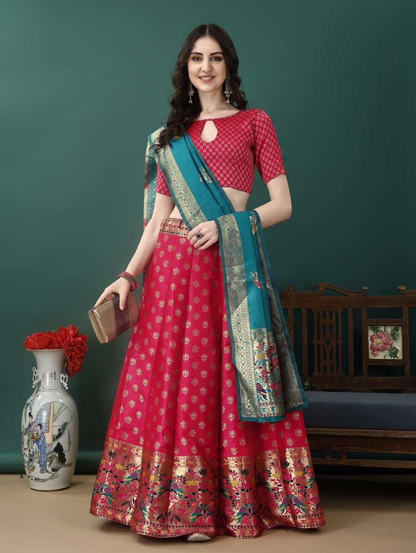 women selgf designed flared lehenga choli with duppata set - 22042089 -  Zoom Image - 0
