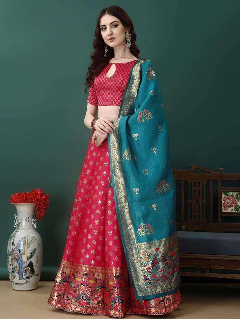 women selgf designed flared lehenga choli with duppata set - 22042089 - Standard Image - 2
