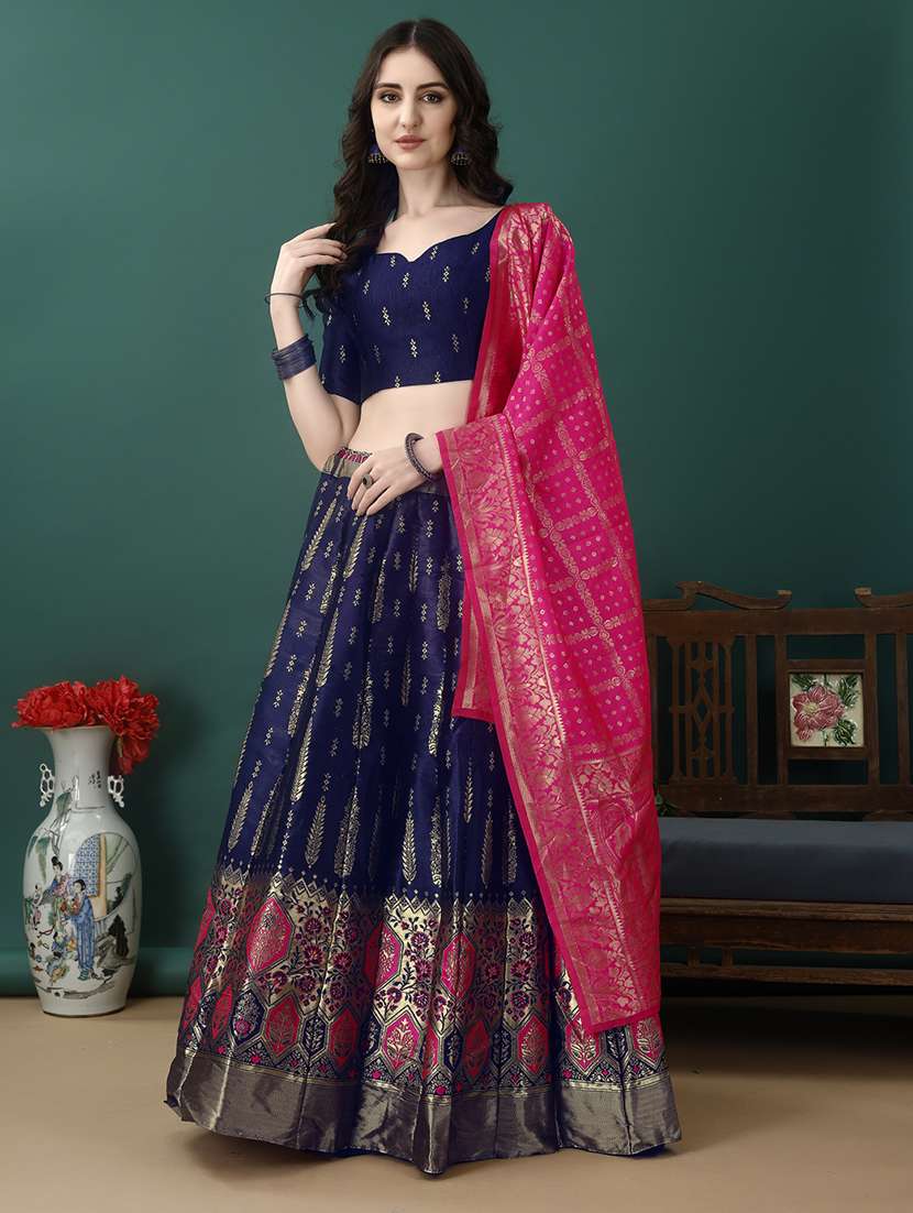 women self designed flared lehenga choli with duppata set