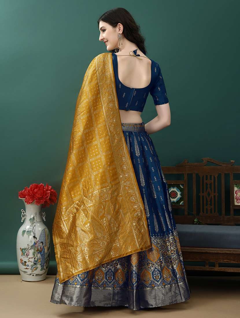 women self design flared unstitched lehenga - 22042091 - Standard Image - 2