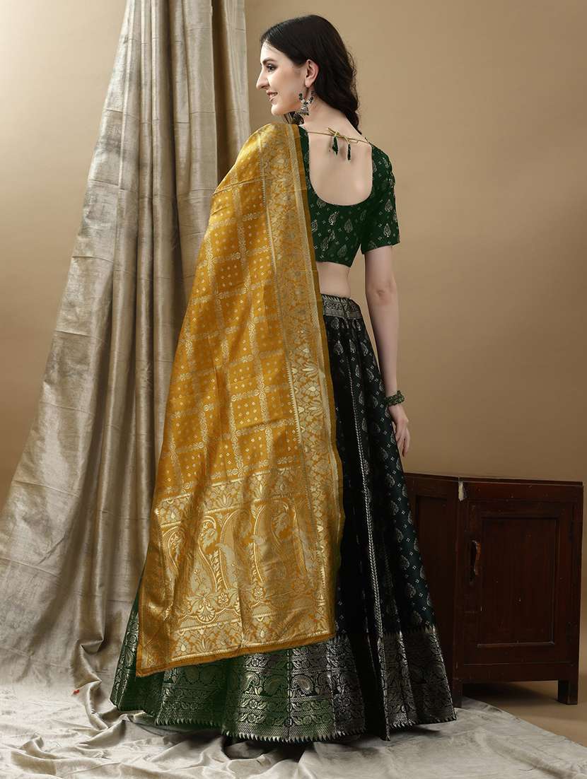 women self design flared unstitched lehenga - 22042094 - Standard Image - 2