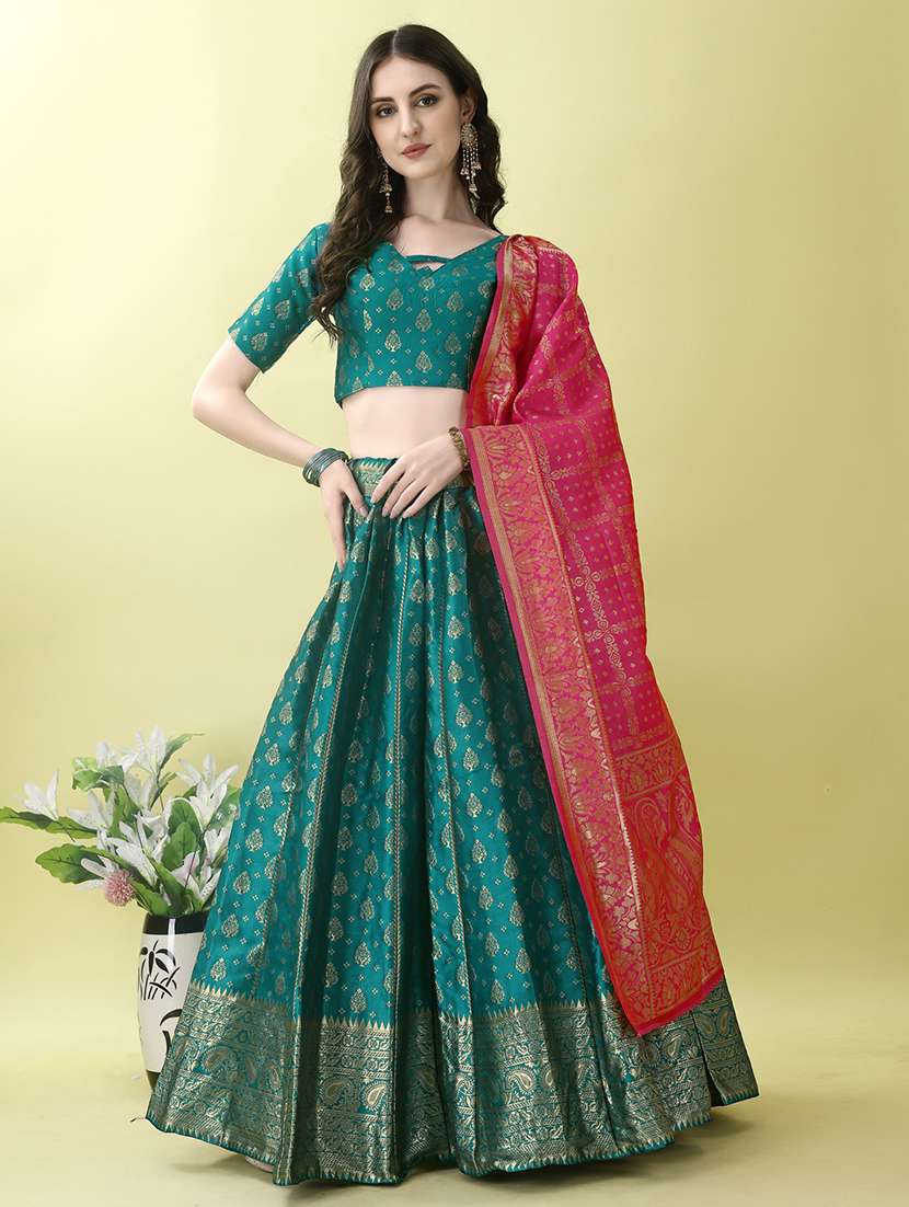women self designed flared lehenga choli with duppata set - 22042095 - Standard Image - 2