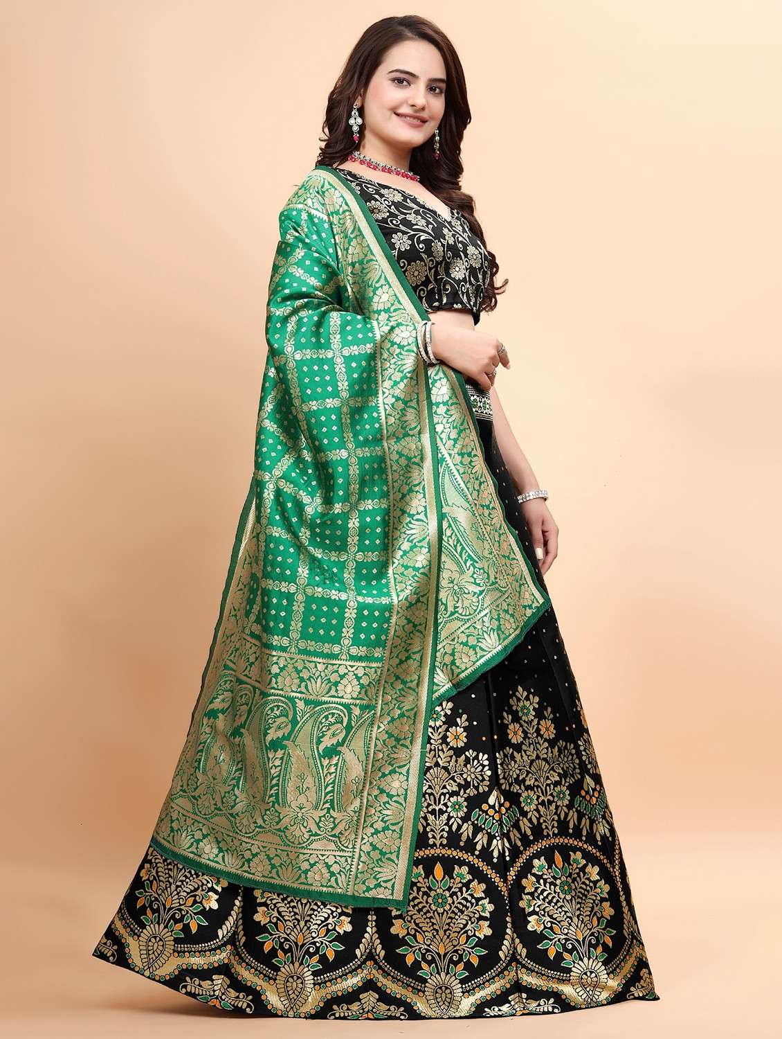 women self designed flared lehenga choli with duppata set - 22042098 -  Standard Image - 2