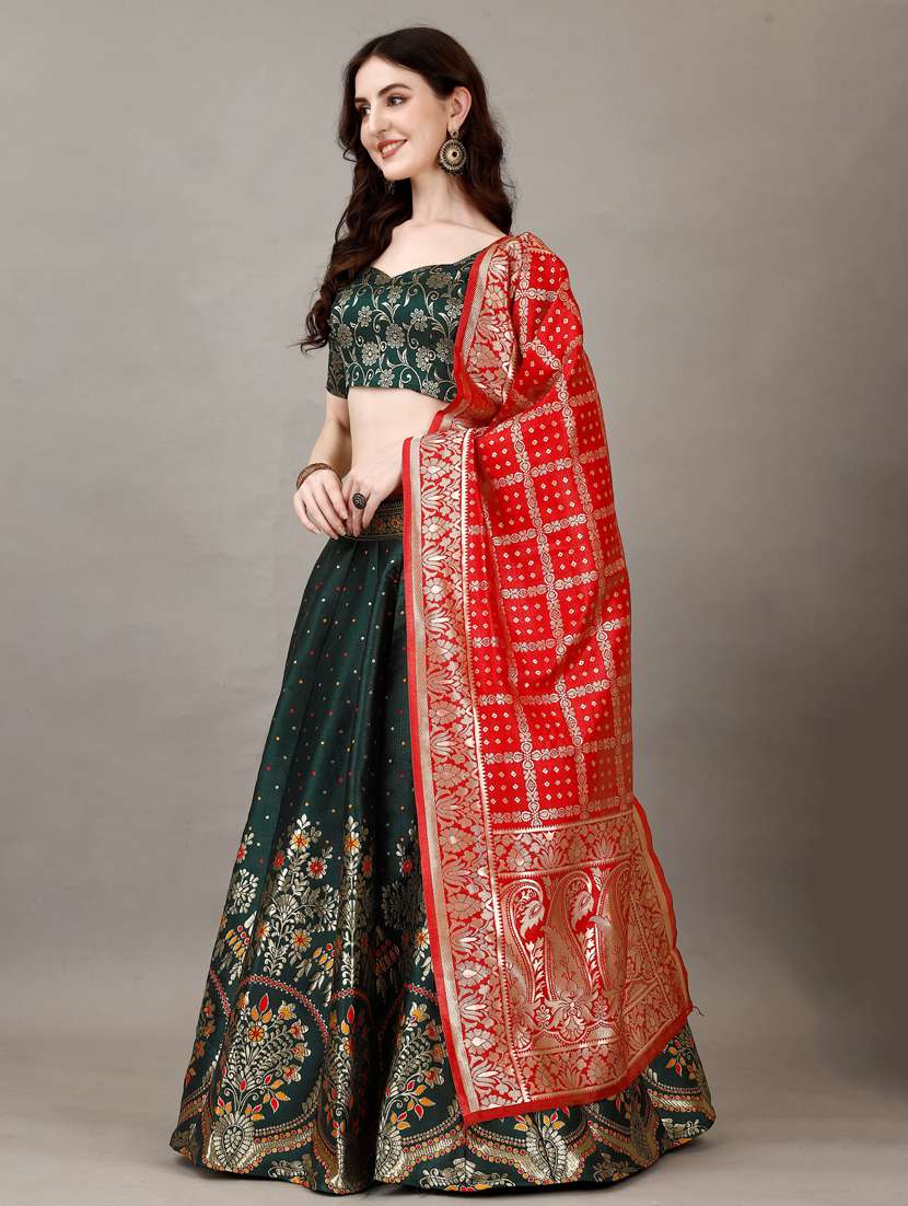 women self designed flared lehenga choli with duppata set - 22042099 - Standard Image - 2