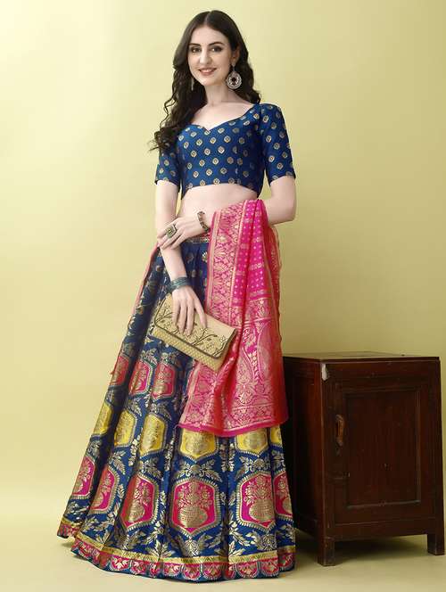women self design flared unstitched lehenga - 22042104 -  Standard Image - 0