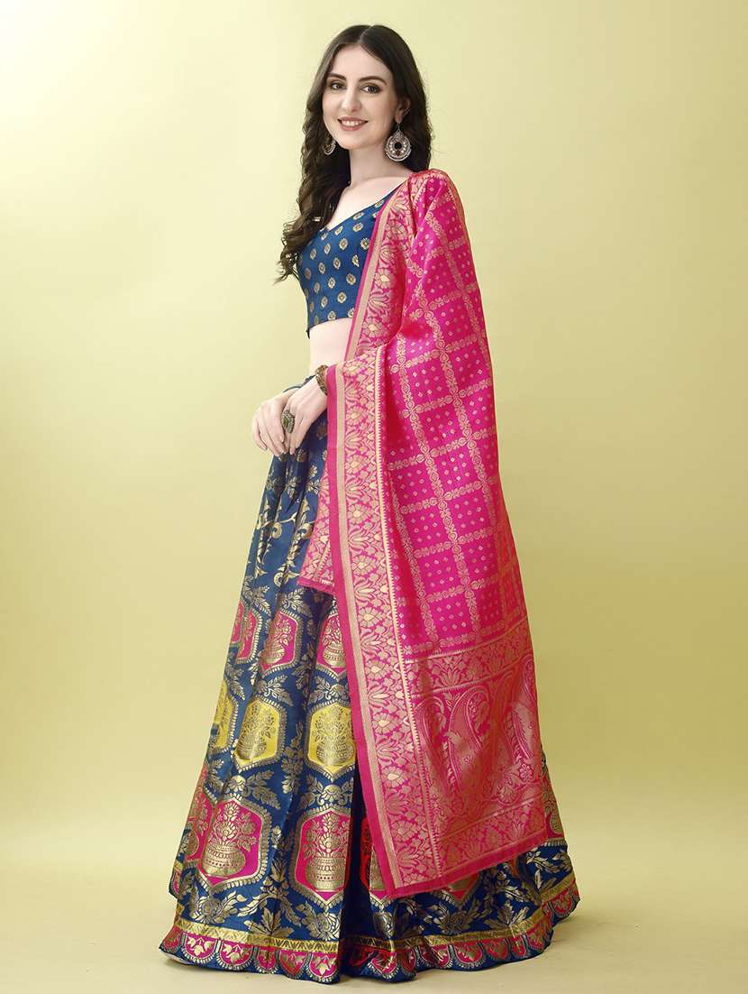 women self design flared unstitched lehenga - 22042104 - Standard Image - 2