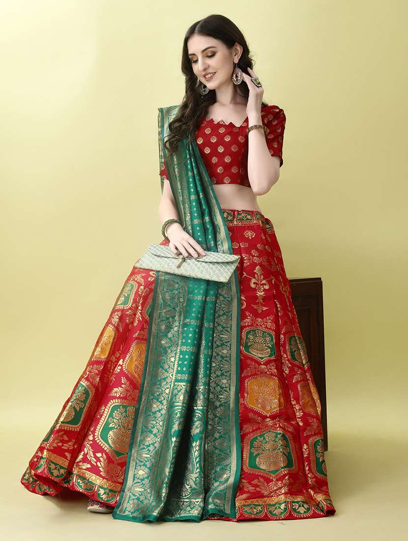 women self designed flared lehenga choli with duppata set - 22042106 - Standard Image - 2
