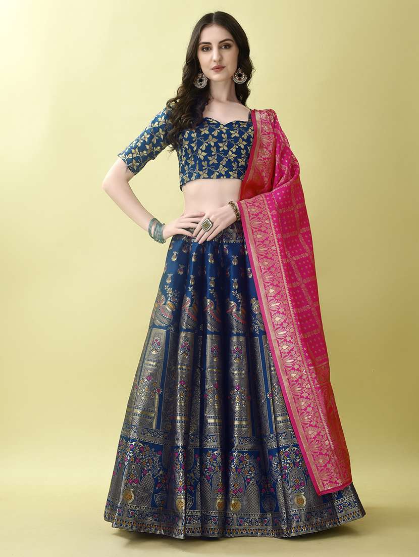women self designed flared lehenga choli with duppata set