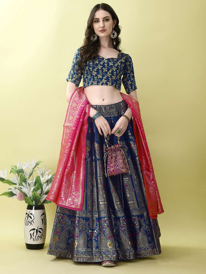women self designed flared lehenga choli with duppata set - 22042114 -  Standard Image - 2
