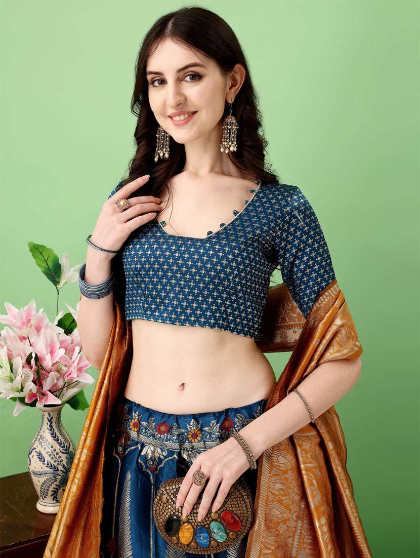 women self designed flared lehenga choli with duppata set - 22042119 - Standard Image - 2