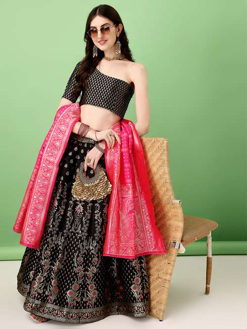 women self designed flared lehenga choli with duppata set - 22042122 -  Standard Image - 0