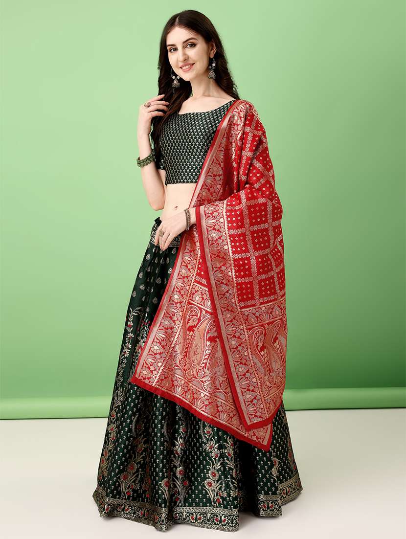 women self designed flared lehenga choli with duppata set - 22042123 - Standard Image - 2