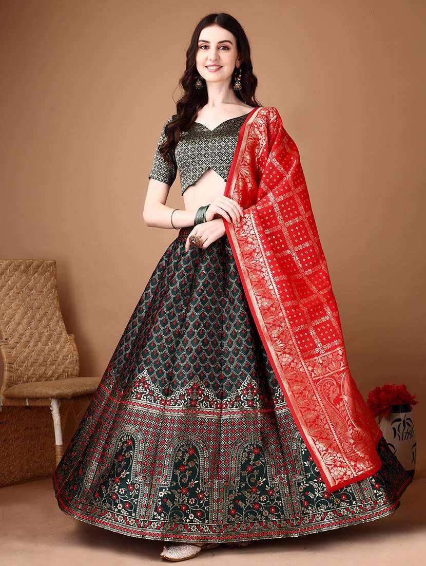 women self designed flared lehenga choli with duppata set - 22042137 - Standard Image - 2