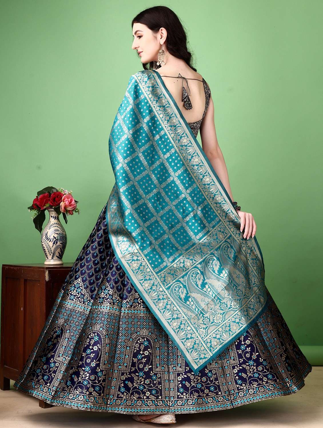 Women Self Designed Flared Lehenga Choli With Duppata Set