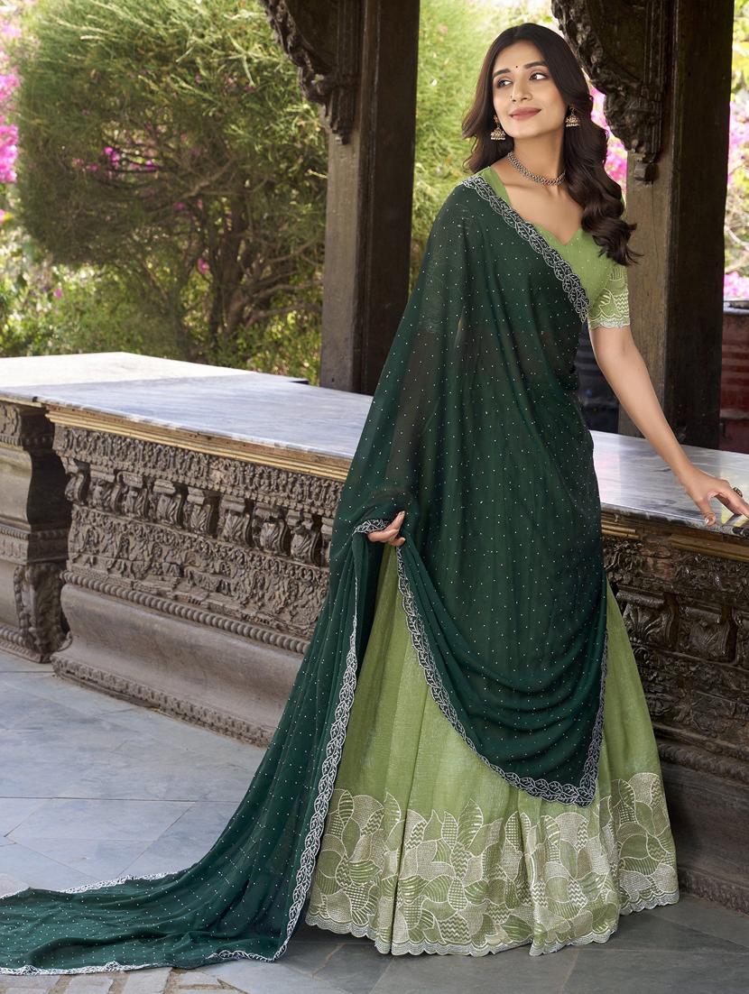 women embroidered flared lehenga choli with duppata set - 22042147 - Standard Image - 2