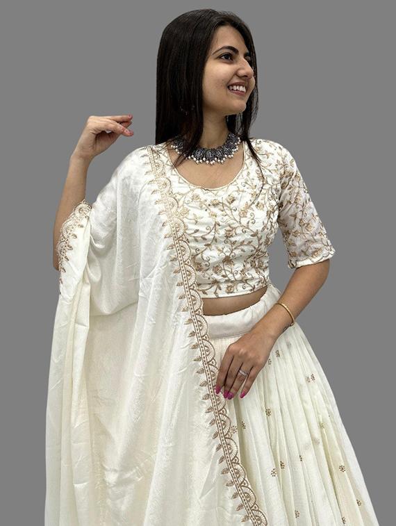 women embroidered flared lehenga choli with duppata set - 22042152 - Standard Image - 2